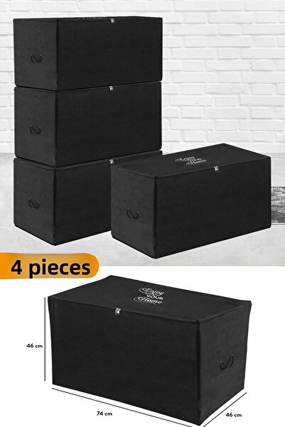 Serstil 4 قطع - حقيبة سرج سوداء كبيرة الحجم - 74 × 46 × 46 سم