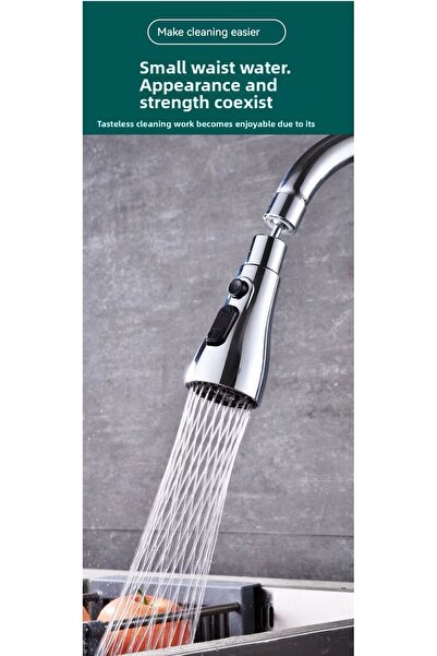 BEYZANA Chrome 3 - 360 Degree Rotating Faucet Sink, Functional Economical Kitchen Head