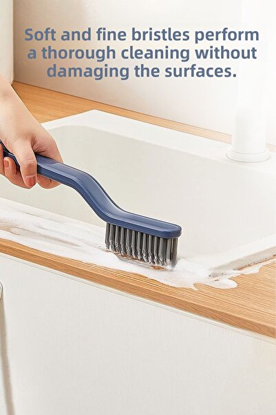 Beppu Cleaning Brush with Tweezers Fine Detail Tile Grout Mini Brush Bathroom Kitchen Sink Cleaning