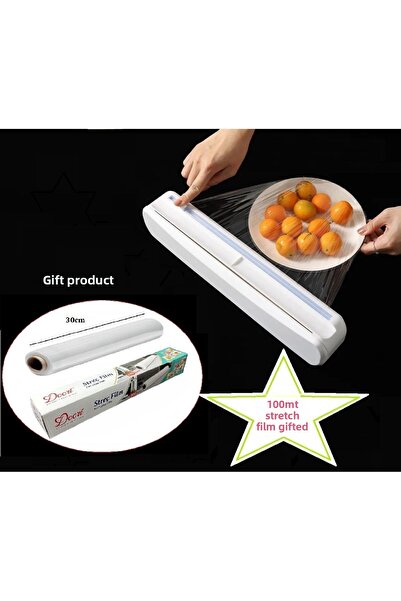 Doori قاطع غشاء مطاطي بطول 100 متر مع هدية لفيلم التمدد وجهاز قطع رقائق الألو...