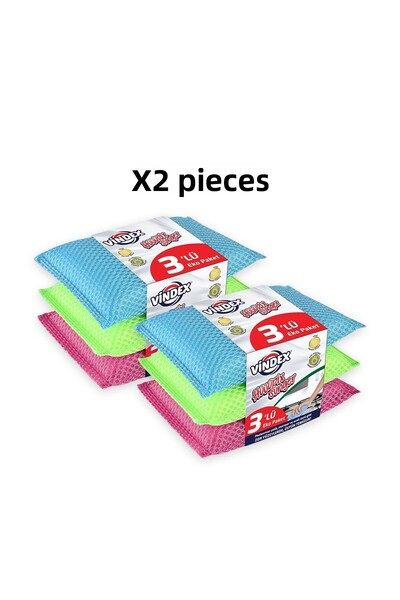 Vindex Vi̇ndex Hüüupi̇x Mesh Dish Sponge 3-Pack - 2 Pcs