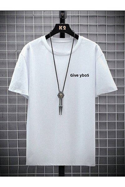 VBSVİBES Πλεκτό μπλουζάκι Unisex Λευκό Oversize Van Gogh με στάμπα