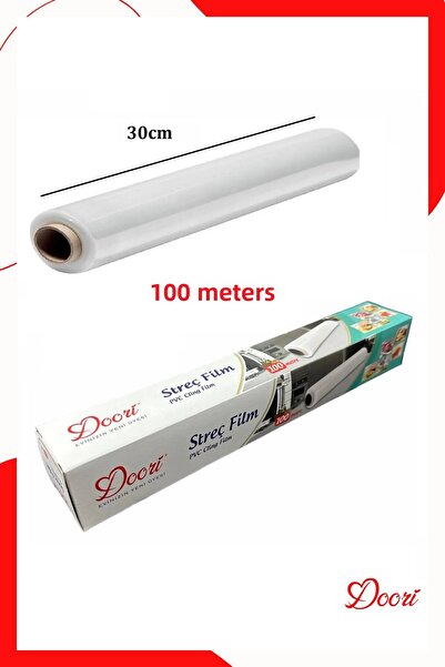Doori فيلم تغليف الطعام المطاطي في صندوق 30 سم × 100 متر لحماية نضارة الطعام ...