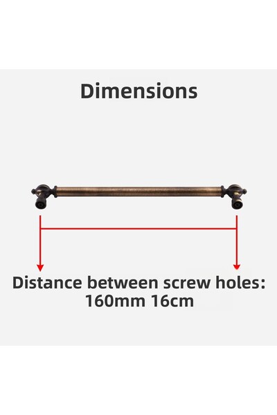 Badem10 Defne Metal Antique Antique Yellow Handle 160 mm Furniture Drawer Kitchen Cabinet Cupboard Handles Kulb Handle