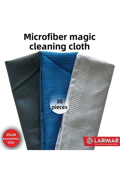 Larimar 30 Τεμάχια Πανί Καθαρισμού Μαγικής Μικροϊνών - 30*40cm Οικονομικό Μέγεθος