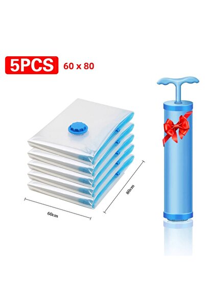 Choice 5 قطع 60 × 80 سم 5 قطع أكياس تخزين مفرغة من الهواء أكياس محكمة الغلق ل...