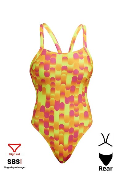 FUNKİTA ملابس سباحة نسائية للتدريب من Funkita BF Little Dotty مع أشرطة سميكة