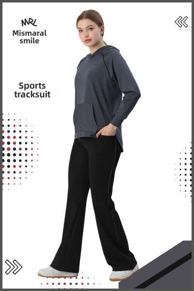 missmaral Γυναικεία αθλητική φόρμα αθλητικής φόρμας Diver Fabric με κουκούλα καμπάνα Άνετο ανθρακί 3053