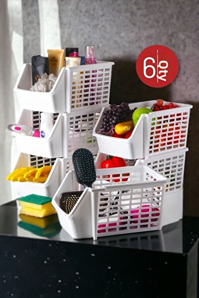 NY HOME منظم مكون من 6 طبقات باللون الأبيض - متعدد الأغراض