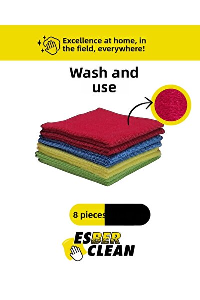 shop Yika Yika Kullan 8-Piece 40X40 cm Microfiber Cleaning Cloth - 4 Colors -...