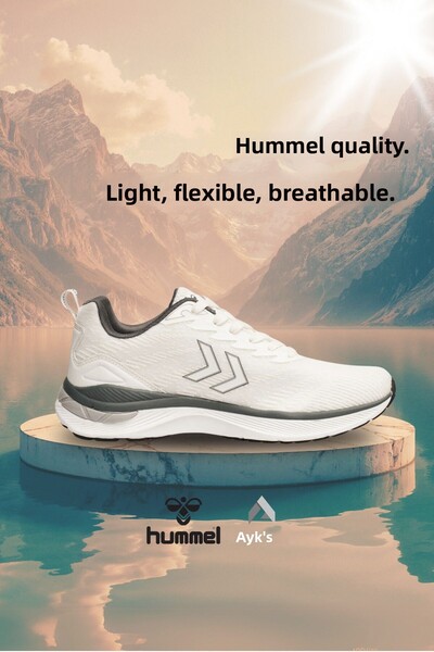 hummel حذاء رياضي للجنسين من القماش الأبيض 696