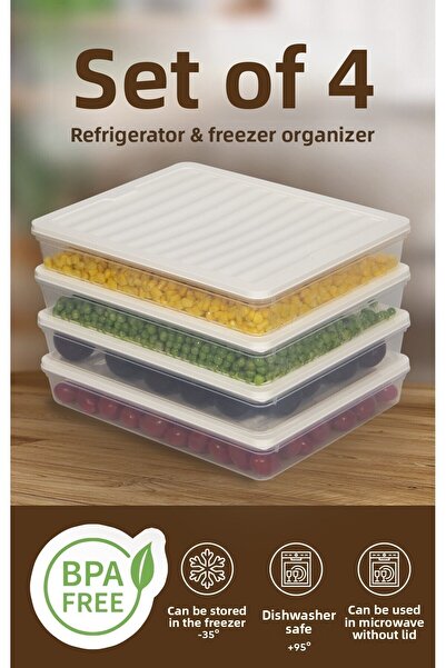 Nesto Home مجموعة سعة 2400 مل مكونة من 4 حاويات تخزين للثلاجة والميكروويف