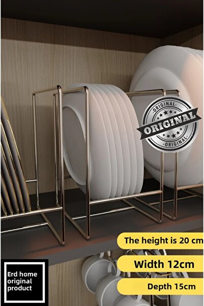 ERD & EMA HOME Organizator de farfurii din metal argintiu - Organizator de bu...
