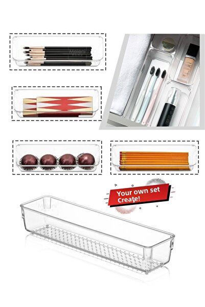 Meleni Home Modulární organizér zásuvek, organizér na make-up šperky – kancelářský stolní organizér 30 x 7,5 cm