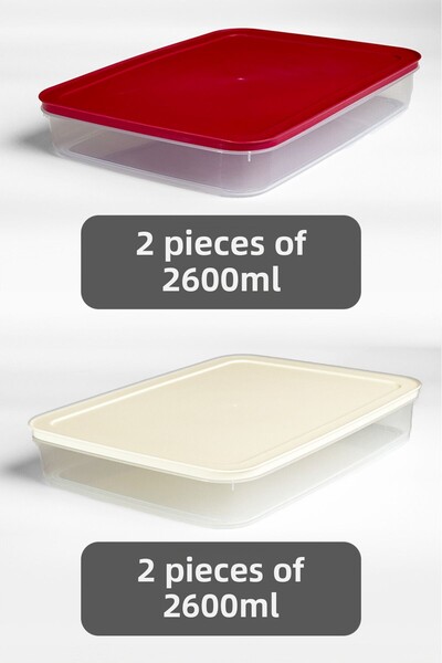 Mutfak Köşesi 4-Piece Mix Refrigerator Organizer - 2600 ml Storage Container for Microwave, Freezer and Freezer