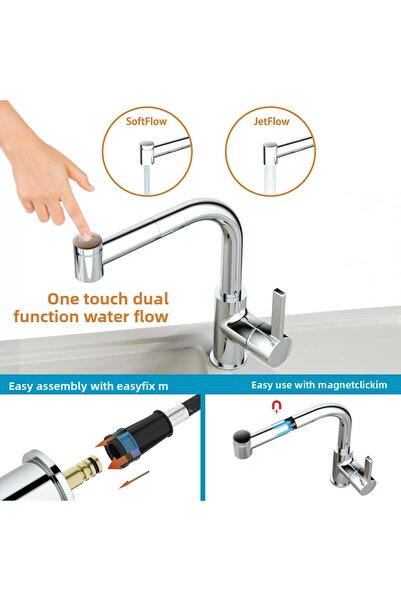 Adell Kelvin t Spiral Kitchen Faucet-Chrome