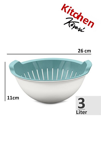 Mutfak Köşesi Handy Bowl Strainer Set 3 Lt - Multi-Purpose Bowl Strainer Blue