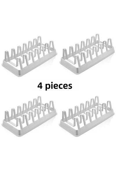 Viyalente منظم غطاء وعاء مكون من 4 قطع - رف غطاء وعاء مكون من 6 أقسام