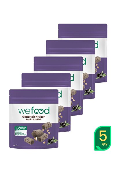Wefood 40 جرام 5 قطع من المفرقعات الخالية من الغلوتين مع الزيتون والزعتر