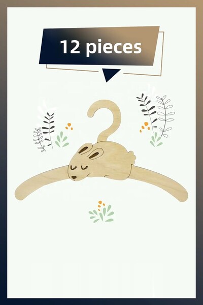 AHWALL Umeraș pentru copii din lemn MDF 12 bucăți Umeraș pentru copii