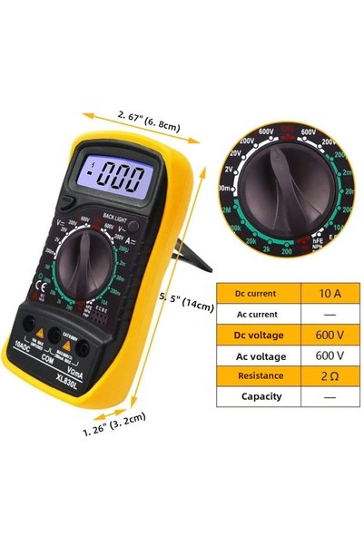 Hubstein Xl830L Digital Multimeter Led Display Avometer Mini Measuring Tool