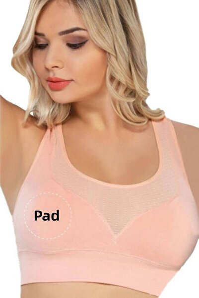 Emay Women's Powder Seamless Padded Sports Bustier 4027