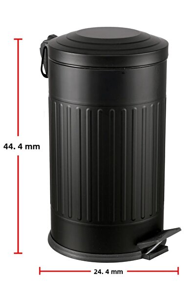 GörSeç Coș de gunoi vintage negru de 16 litri - cu amortizor (BAIE - BUCĂTĂRIE - WC - BALCON)