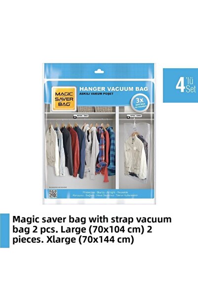Magic Saver Bag Magic Saver Bag 4-Piece Hanging Vacuum Bag Set 2l 2xl