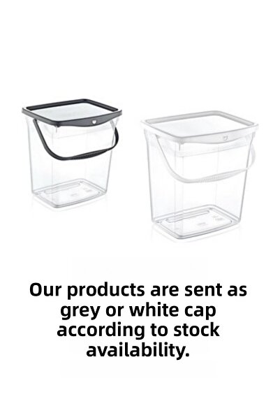 5DM علبة منظف سعة 6 لتر - نمط الآلة - مع غطاء ومقبض - شفاف