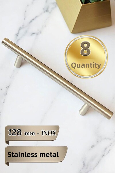 GLASWEN 8 τεμάχια λαβής επιπλων ινοξείδωτη 128 mm Λαβή επιπλών ντουλάπι κουζί...