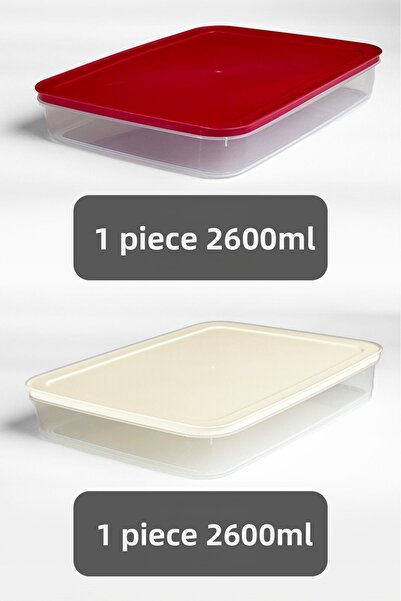 Mutfak Köşesi 2-Piece Mix Refrigerator Organizer - 2600 ml Storage Container for Microwave, Freezer and Freezer