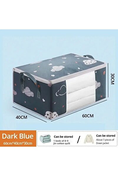 Choice حقيبة تخزين ملابس كبيرة/صغيرة مقاومة للرطوبة والغبار، مقاس 60 × 40 × 30 سم، أزرق، قطعة واحدة