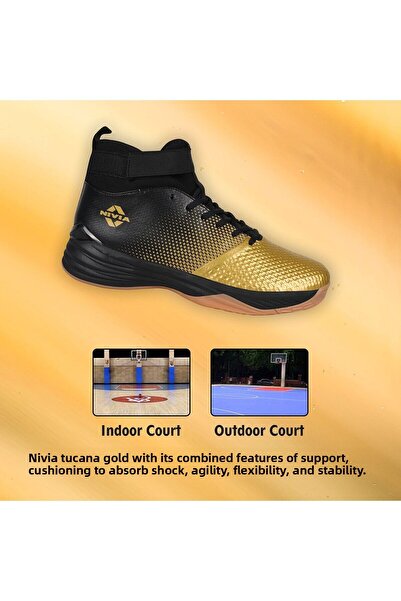 Nivia Tucana Gold Basketball For Men | Black | Size 6 | Basketball | Sports Equipment