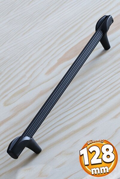 Badem10 Черни метални дръжки за шкафове 128 мм 12,8 см Кухненско чекмедже (PR...