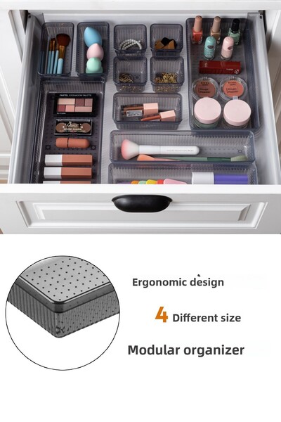 Meleni Home 14 Piece Mega Bathroom Cosmetic Jewelry Organizer Makeup Organizer - Modular Drawer Organizer
