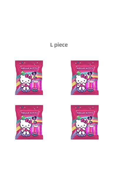Hello Kitty Sour Belt Rainbow Fruit Ar.Sour Strip Candy 80 Gr. 4 Pieces
