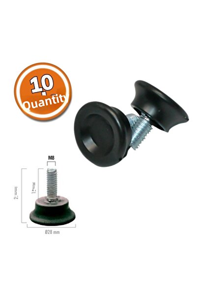 Ayder Small Foot Black M8 Set of 10