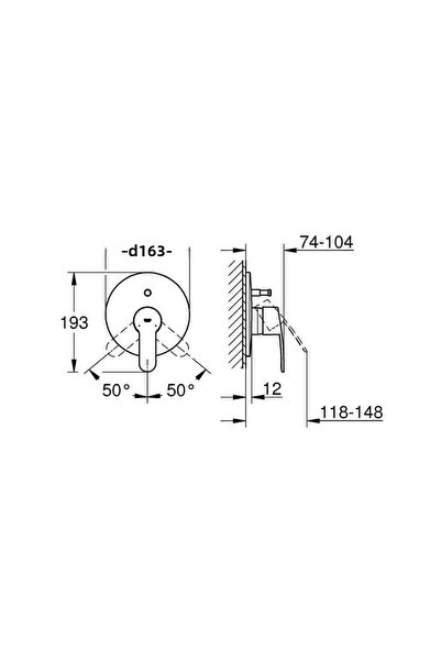Grohe Eurostyle Cosmopolitan Built-in Bathroom Shower Mixer -19506002