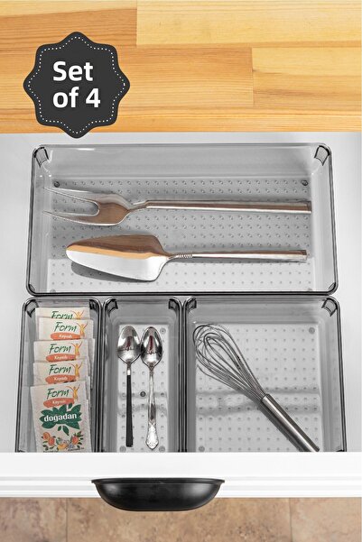 Vienev 4-Piece In-Drawer Modular Organizer Organizer 2x(K.DKDRTGN) 1x(B.DKDRTGN B.SQUARE)