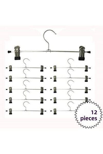 Orvila 12 Pantaloni și fuste Mr. Latch - Umeraș metalic de 40 cm