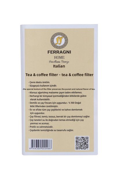 FERRAGNI HOME Porcellana Firenze Tea Infuser Bags (Tea Filters) 10*22 cm (L SIZE) Single Pack (100 Pieces)