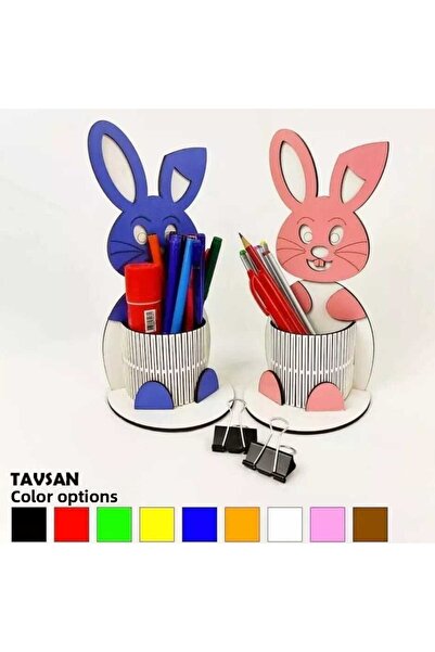 BAŞARI ATÖLYE Wooden Rabbit Pen Holder