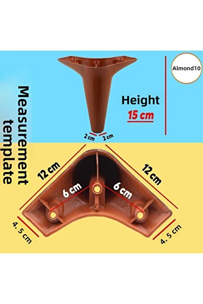 Badem10 Aspen Mobilier de lux Canapea Fotoliu Unitate TV Picior de bază Picioare 15 Cm Model Lemn Picior 10 Bucăți