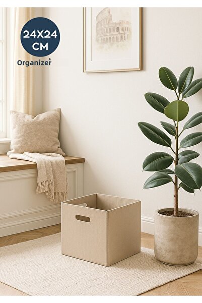 HOMİNG Κρέμα Πολλαπλών Χρήσεων Felt Organizer Basket Organizer Εσωτερικού Ντουλάπας -μονό // 24 X 24 cm