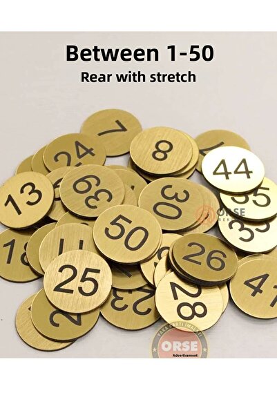 Orse Reklam رقم الطاولة رقم الخزانة رقم الخزانة 1-50 كروم معدني