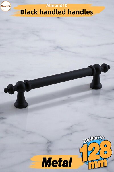 Badem10 Ottomane (128 mm - 12,8 cm) Mobilier din metal negru mat Sertar de bu...