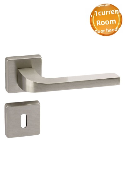 Badem10 Mâner de ușă din satin Tog, cu rozetă pătrată, compatibil cu uși glisante și din oțel, potrivit pentru mânerul ușii în stânga și în dreapta