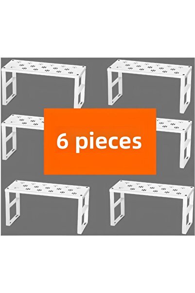 Dükkanönü Ντουλάπι κουζίνας από ανοξείδωτο μέταλλο 6 τμχ - Οργανωτής ραφιών, κατσαρόλες για πιάτα και φλιτζάνια ORG-02