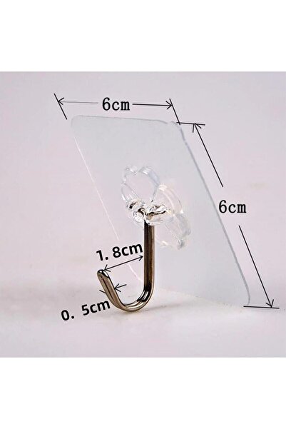 Else Dekor Else 5 Piece Self-Adhesive Waterproof Transparent Hanger Towel Kitchen and Bathroom Hanger Organizer