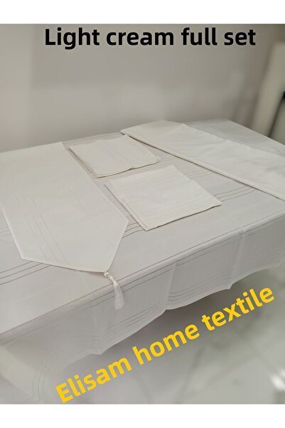 Elisam Ranır+Napkin+Table Cloth (Full Set with Box Off White)